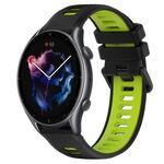 Per Amazfit GTR 3 Pro 22MM Cinturino sportivo in silicone bicolore (nero + verde)