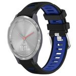 Per Garmin Vivomove 3S 18mm Cinturino sportivo in silicone con fibbia in acciaio bicolore (nero + blu)