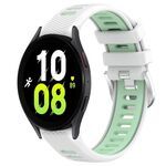 Per Samsung Galaxy Watch5 44mm 20mm Cinturino sportivo in silicone con fibbia in acciaio bicolore (bianco + verde acqua)