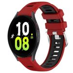 Per Samsung Galaxy Watch5 44mm 20mm Cinturino sportivo in silicone con fibbia in acciaio bicolore (rosso + nero)