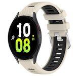 Per Samsung Galaxy Watch5 44mm 20mm Cinturino sportivo in silicone con fibbia in acciaio bicolore (Starlight + nero)