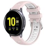 Per Samsung Galaxy Watch Active2 44mm 20mm Cinturino sportivo in silicone con fibbia in acciaio bicolore (rosa + bianco)