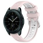 Per Samsung Galaxy Watch 42mm 20mm Cinturino sportivo in silicone con fibbia in acciaio bicolore (rosa + bianco)