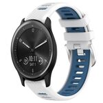 Per Garmin Vivomove Sport 20mm Cinturino sportivo in silicone con fibbia in acciaio bicolore (bianco + blu)