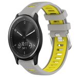 Per Garmin Vivomove Sport 20mm Cinturino sportivo in silicone con fibbia in acciaio bicolore (grigio + giallo)