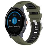 Per Garmin Vivoactive3 Music 20mm Cinturino sportivo in silicone con fibbia in acciaio bicolore (verde militare + nero)