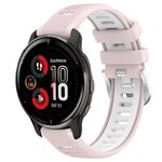 Per Garmin Venu 2 Plus 20mm Cinturino sportivo in silicone con fibbia in acciaio bicolore (rosa + bianco)