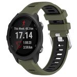 Per Garmin Forerunner 245 20mm Cinturino sportivo in silicone con fibbia in acciaio bicolore (verde militare + nero)