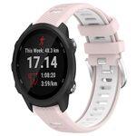 Per Garmin Forerunner 245 20mm Cinturino sportivo in silicone con fibbia in acciaio bicolore (rosa + bianco)