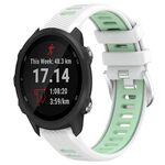 Per Garmin Forerunner 245 Music 20mm Cinturino sportivo in silicone con fibbia in acciaio bicolore (bianco + verde acqua)