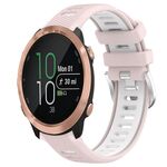 Per Garmin Forerunner 645 Music 20mm Cinturino sportivo in silicone con fibbia in acciaio bicolore (rosa + bianco)