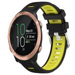 Per Garmin Forerunner 645 Music 20mm Cinturino sportivo in silicone con fibbia in acciaio bicolore (nero + verde lime)