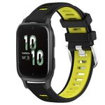 Per Garmin Forerunner Sq2 20mm Cinturino sportivo in silicone con fibbia in acciaio bicolore (nero + verde lime)