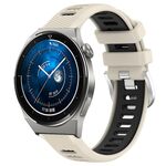 Per Huawei Watch GT3 Pro 43mm 20mm Cinturino sportivo in silicone con fibbia in acciaio bicolore (Starlight + nero)