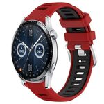 Per Huawei Watch GT3 42mm 20mm Cinturino sportivo in silicone con fibbia in acciaio bicolore (rosso + nero)