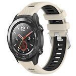 Per Huawei Watch 2 20mm Cinturino sportivo in silicone con fibbia in acciaio bicolore da 20 mm (Starlight + nero)