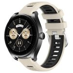 Per Huawei Watch Buds 22mm Cinturino sportivo in silicone con fibbia in acciaio bicolore (Starlight + nero)