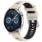 Per Huawei Watch GT3 46mm 22mm Cinturino sportivo in silicone con fibbia in acciaio bicolore (Starlight + nero)