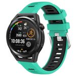 Per Huawei Watch GT Runner 22mm Cinturino sportivo in silicone con fibbia in acciaio bicolore (lago blu + nero)