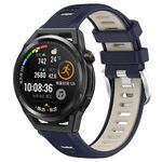 Per Huawei Watch GT Runner 22mm Cinturino sportivo in silicone con fibbia in acciaio bicolore (blu notte + luce stellare)