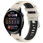 Per Huawei Watch 3 22mm Cinturino sportivo in silicone con fibbia in acciaio bicolore (Starlight + nero)