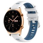 For Honor Watch GS 3 22mm Cinturino sportivo in silicone con fibbia in acciaio bicolore (bianco + blu)