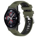 For Honor Watch GS 3i 22mm Cinturino sportivo in silicone con fibbia in acciaio bicolore (verde militare + nero)