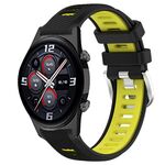 For Honor Watch GS 3i 22mm Cinturino sportivo in silicone con fibbia in acciaio bicolore (nero + verde lime)