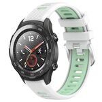 Per Honor Magic Watch 2 46mm 22mm Cinturino sportivo in silicone con fibbia in acciaio bicolore (bianco + verde acqua)