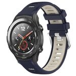 For Honor Magic Watch 2 46mm 22mm Cinturino sportivo in silicone con fibbia in acciaio bicolore (blu notte + luce stellare)