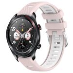 For Honor Watch Dream 22mm Cinturino sportivo in silicone con fibbia in acciaio bicolore (rosa + bianco)