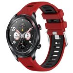 For Honor Watch Dream 22mm Cinturino sportivo in silicone con fibbia in acciaio bicolore (rosso + nero)