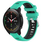 Per Xiaomi MI Watch S1 Pro 22mm Cinturino sportivo in silicone con fibbia in acciaio bicolore (lago blu + nero)