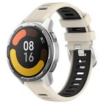 Per Xiaomi Watch S1 Active 22mm Cinturino sportivo in silicone con fibbia in acciaio bicolore (Starlight + nero)