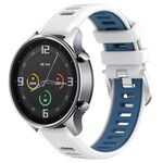 Per Xiaomi MI Watch Sport 22mm Cinturino sportivo in silicone con fibbia in acciaio bicolore (bianco + blu)