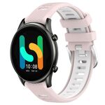 Per Xiaomi MI Watch Color 22mm Cinturino sportivo in silicone con fibbia in acciaio bicolore (rosa + bianco)