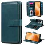 Per Xiaomi 14T Pro Portafoglio multifunzione 10 slot per carte Custodia in pelle per telefono (verde scuro)