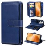 Per Xiaomi 14T Pro Portafoglio multifunzione 10 slot per carte Custodia in pelle per telefono (blu scuro)