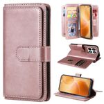 Per Xiaomi 14T Pro Portafoglio multifunzione 10 slot per carte Custodia in pelle per telefono (oro rosa)