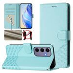 Per Samsung Galaxy S24 5G Custodia per telefono in pelle con stampa a nido d'ape RFID (verde menta)