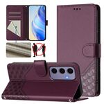 Per Samsung Galaxy S24 5G Custodia per telefono in pelle con stampa a nido d'ape RFID (viola)