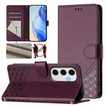 Per Samsung Galaxy S24 FE 5G Custodia per telefono in pelle con stampa a nido d'ape RFID (viola)