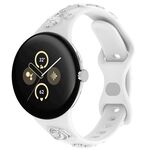 Per Google Pixel Watch 3 41mm Cinturino in silicone con texture incisa al laser (bianco)