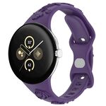 Per Google Pixel Watch 3 41mm Cinturino in silicone con texture incisa al laser (viola)