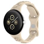 Per Google Pixel Watch 3 41mm Cinturino in silicone con texture incisa al laser (Starlight)