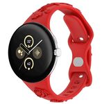 Per Google Pixel Watch 3 41mm Cinturino in silicone con texture incisa al laser (rosso)