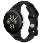 Per Google Pixel Watch 3 41mm Cinturino in silicone con texture incisa al laser (nero)
