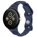 Per Google Pixel Watch 3 41mm Cinturino in silicone con texture incisa al laser (blu navy)