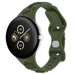 Per Google Pixel Watch 3 41mm Cinturino in silicone con texture incisa al laser (verde oliva)