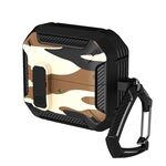 Per Samsung Galaxy Buds3 / 3 Pro Camouflage Custodia protettiva per auricolari con interruttore e gancio (giallo)